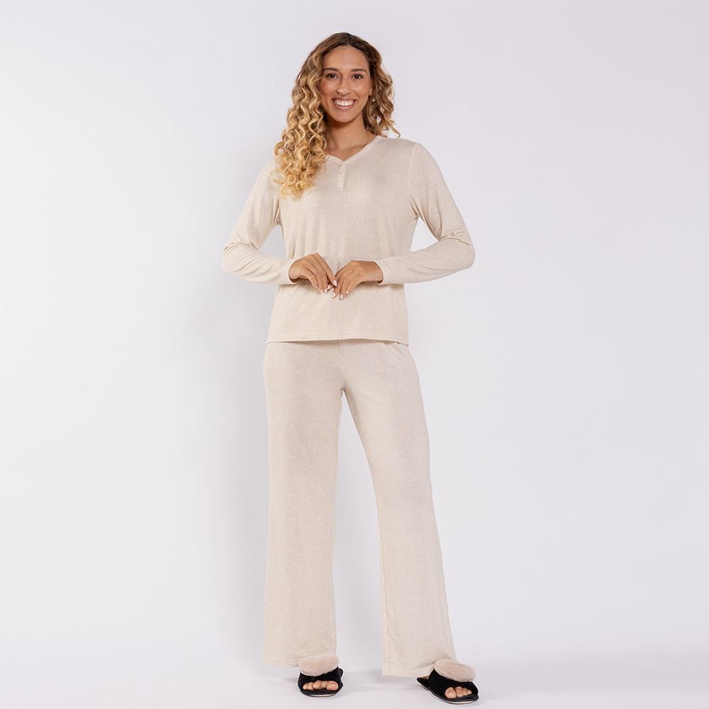 Pijama Feminino Longo Gola V Camila Moretti
