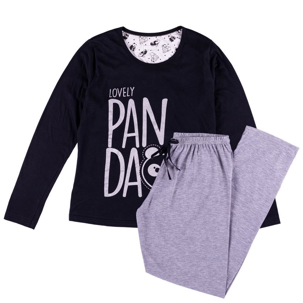 Pijama Feminino Longo Lovely Panda Holla