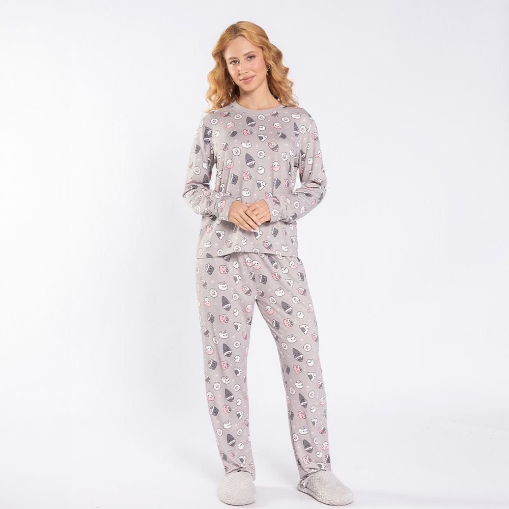 Pijama Feminino Longo Peletizado Camila Moretti
