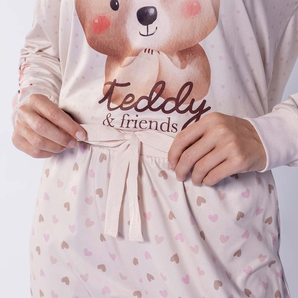 Pijama Feminino Longo Peletizado Teddy Camila Moretti