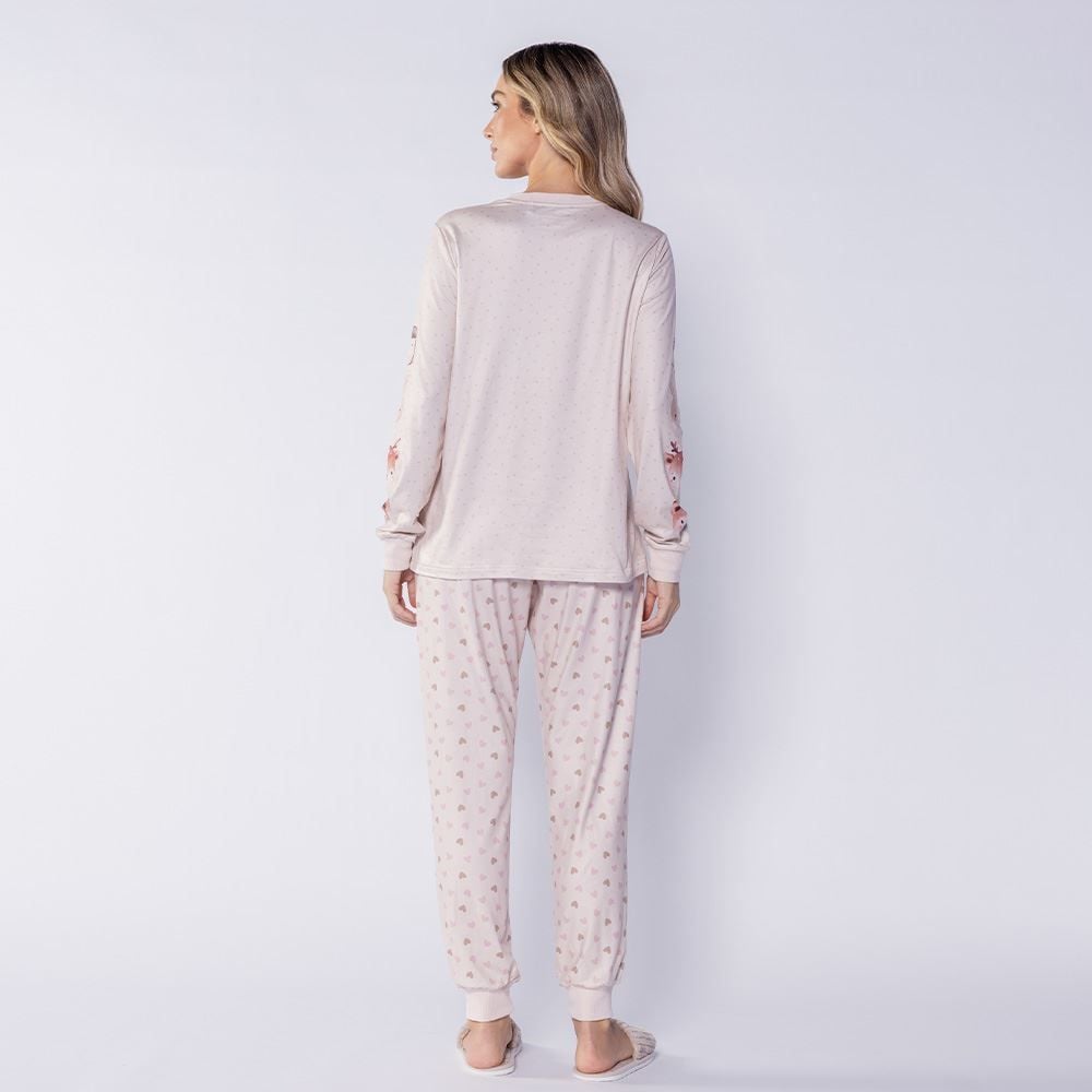 Pijama Feminino Longo Peletizado Teddy Camila Moretti