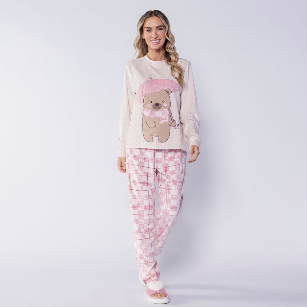 Pijama Feminino Longo Rainy Teddy Camila Moretti