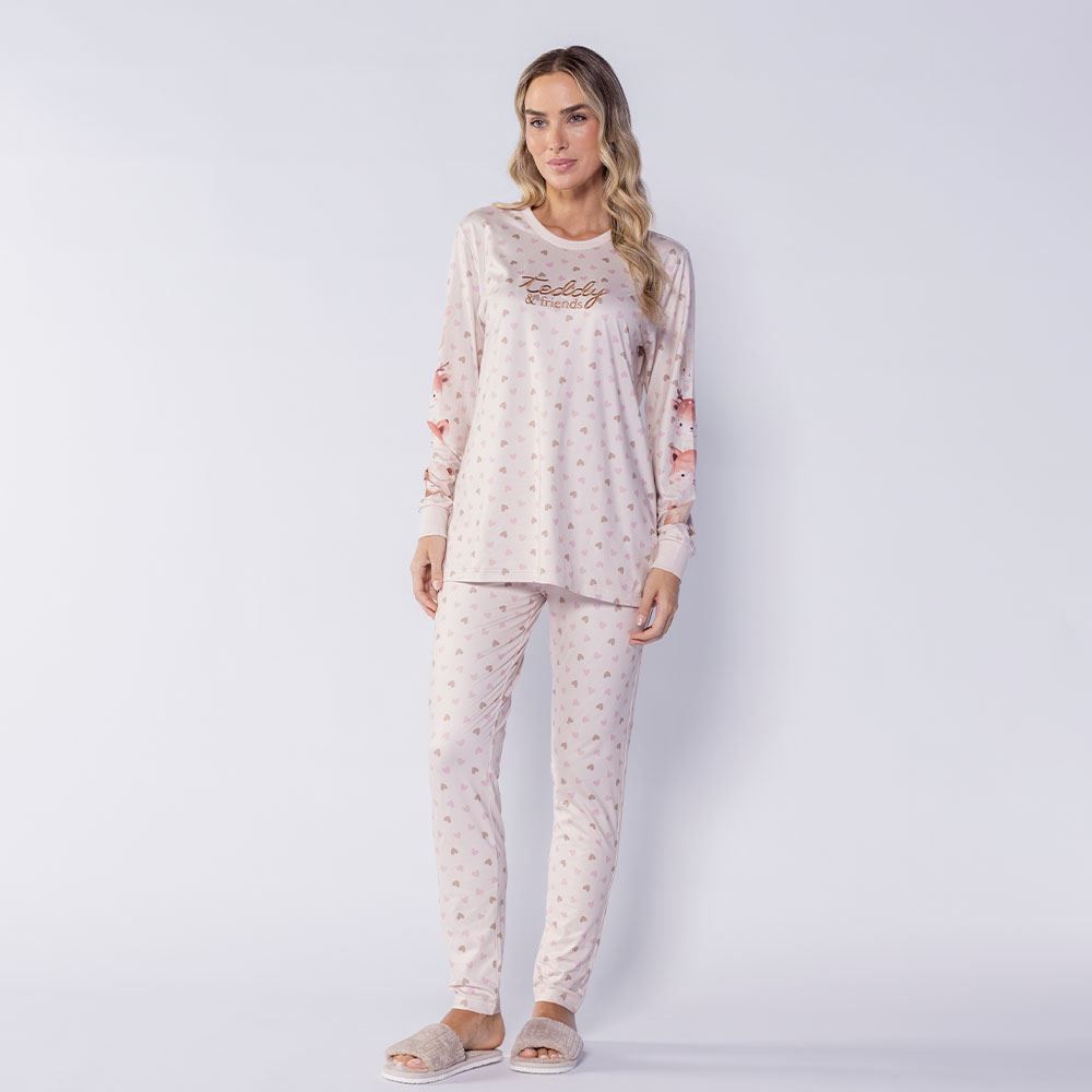 Pijama Feminino Longo Peletizado Teddy Camila Moretti