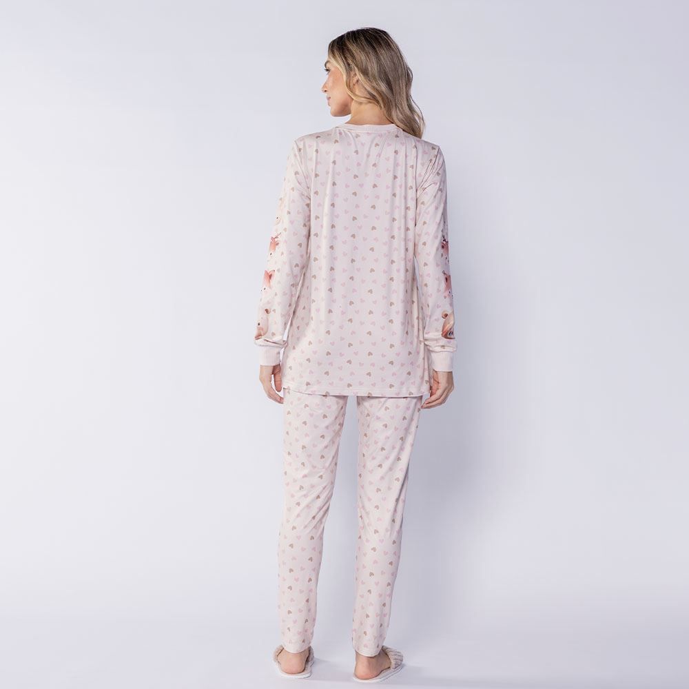 Pijama Feminino Longo Peletizado Teddy Camila Moretti