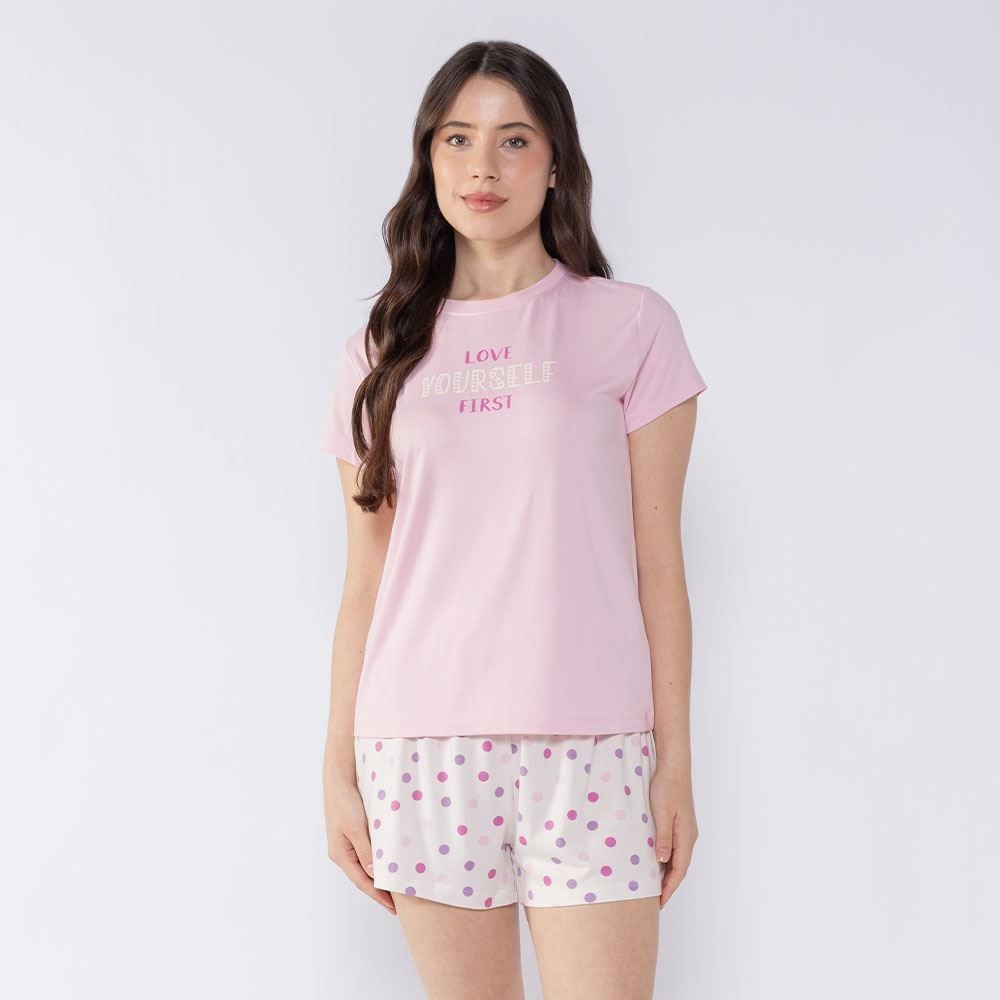 Pijama Feminino Curto Poá Camila Moretti