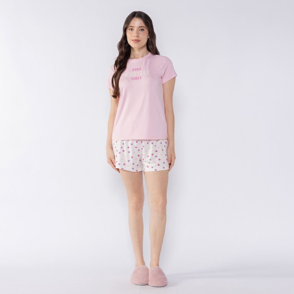 Pijama Feminino Curto Poá Camila Moretti
