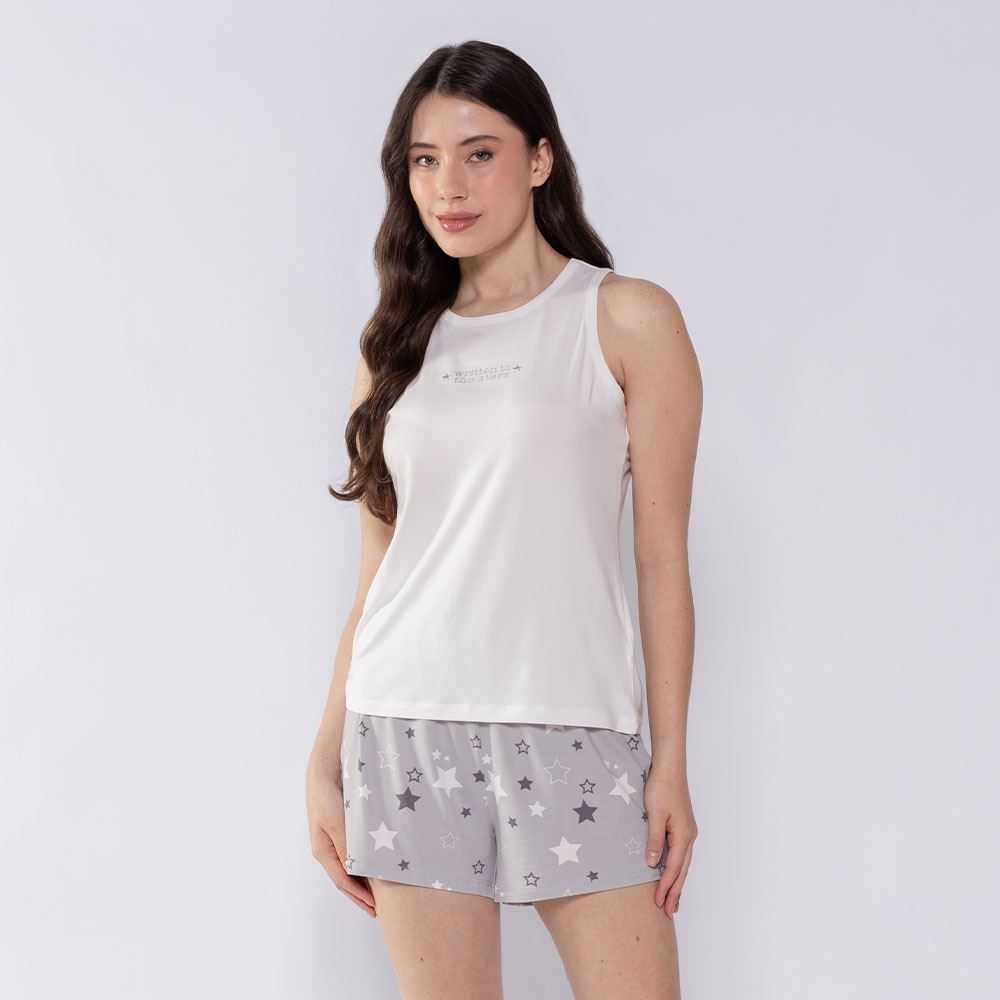 Pijama Feminino Regata Estrela Camila Moretti