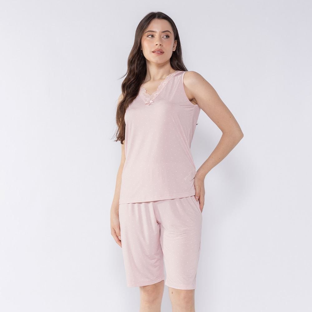 Pijama Feminino Regata Poá Holla