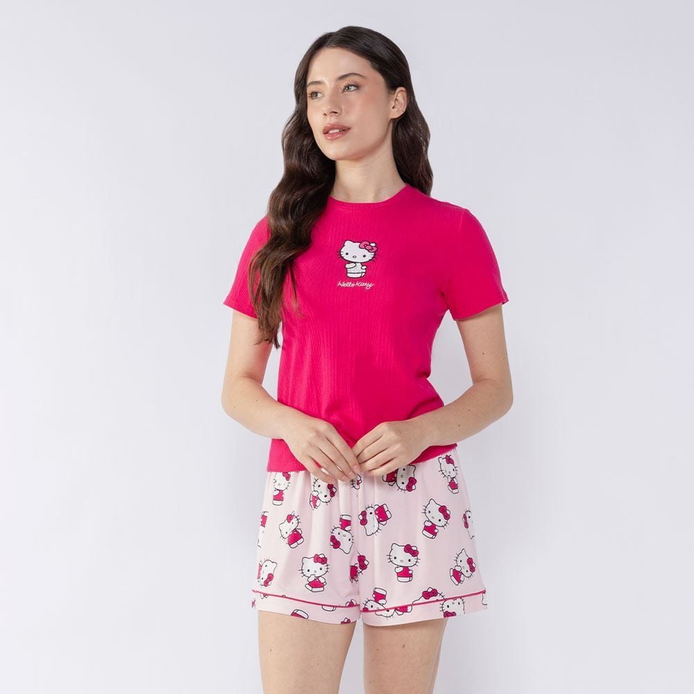 Pijama Hello Kitty Feminino Curto Sanrio 