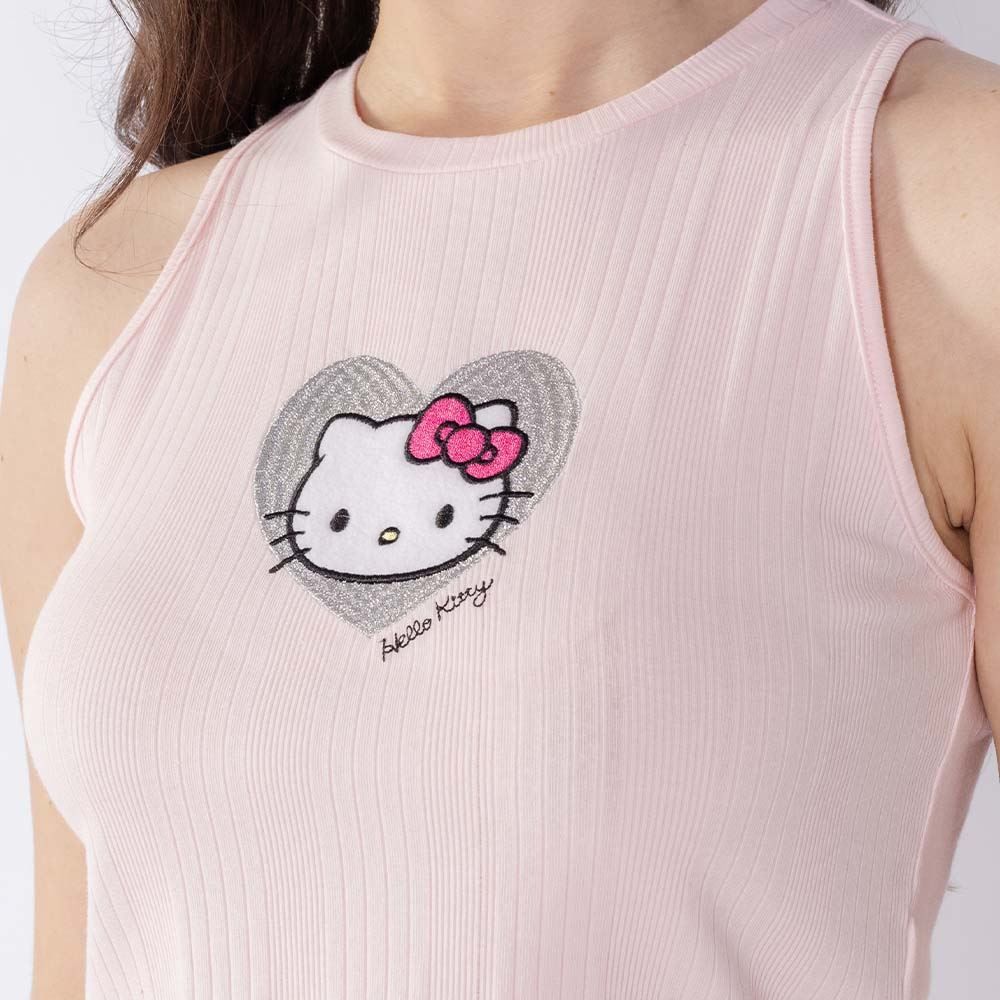 Pijama Hello Kitty Feminino Regata Cropped Sanrio