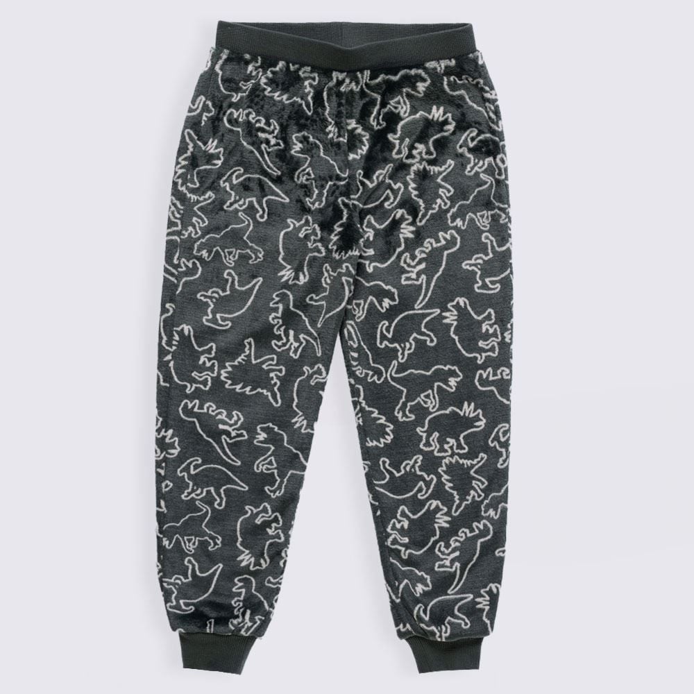 Pijama Infantil Menino 4 a 10 Anos Em Fleece Dino Hot Dog