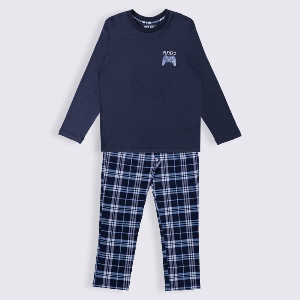 Pijama Infantil Menino 4 a 10 Anos Longo Peletizado Hot Dog