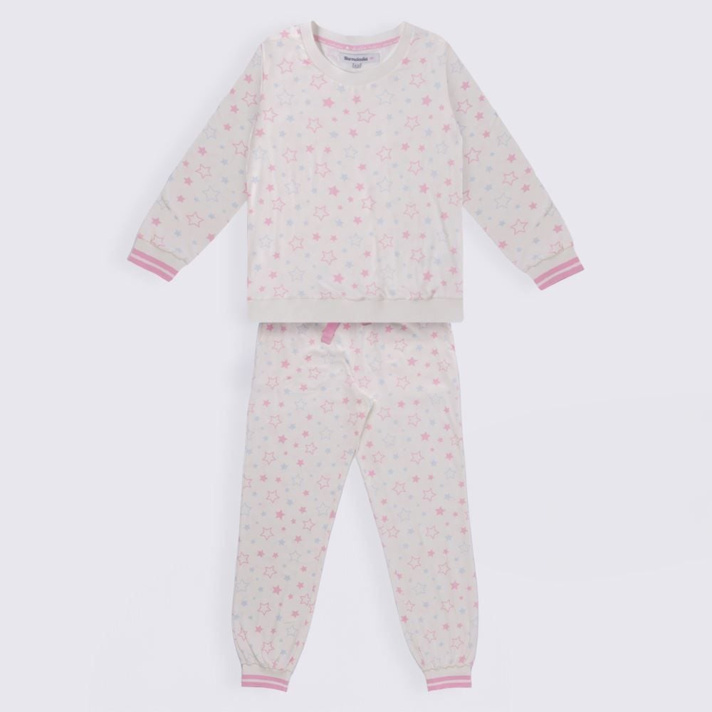 Pijama Juvenil Menina 12 a 16 Anos Peletizado Estrelas Marmelada