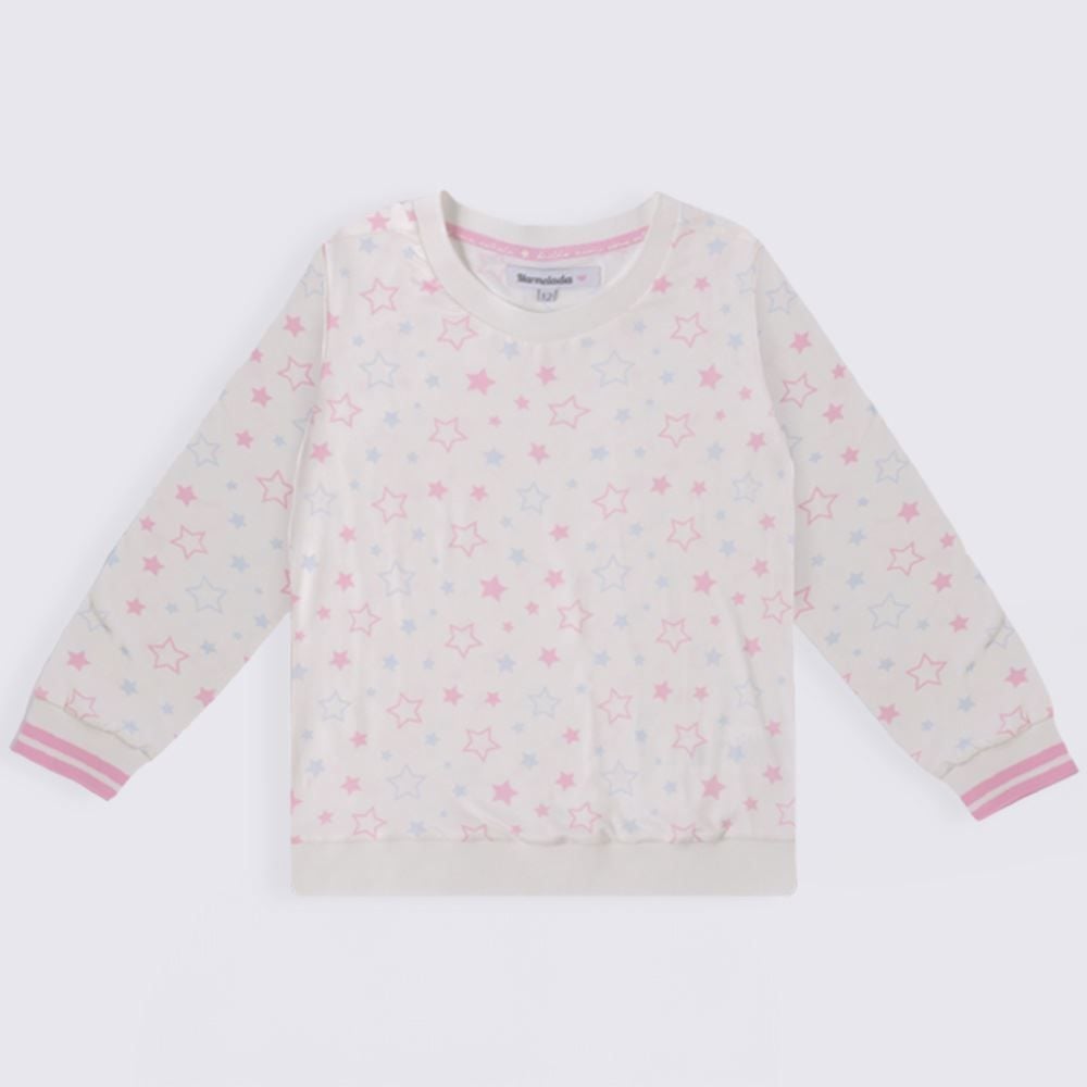 Pijama Juvenil Menina 12 a 16 Anos Peletizado Estrelas Marmelada