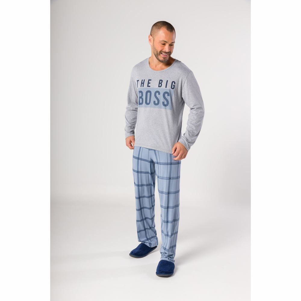 Pijama Longo Calça Xadrez Marc Alain