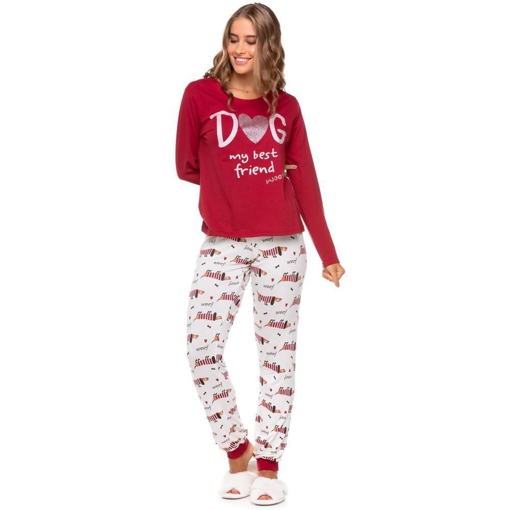 Pijama Longo Dog My Best Friend Glitter Holla