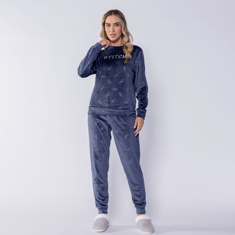 Pijama Feminino Longo Em Plush Disney