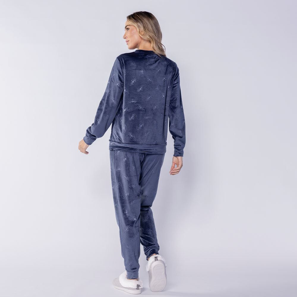 Pijama Feminino Longo Em Plush Disney