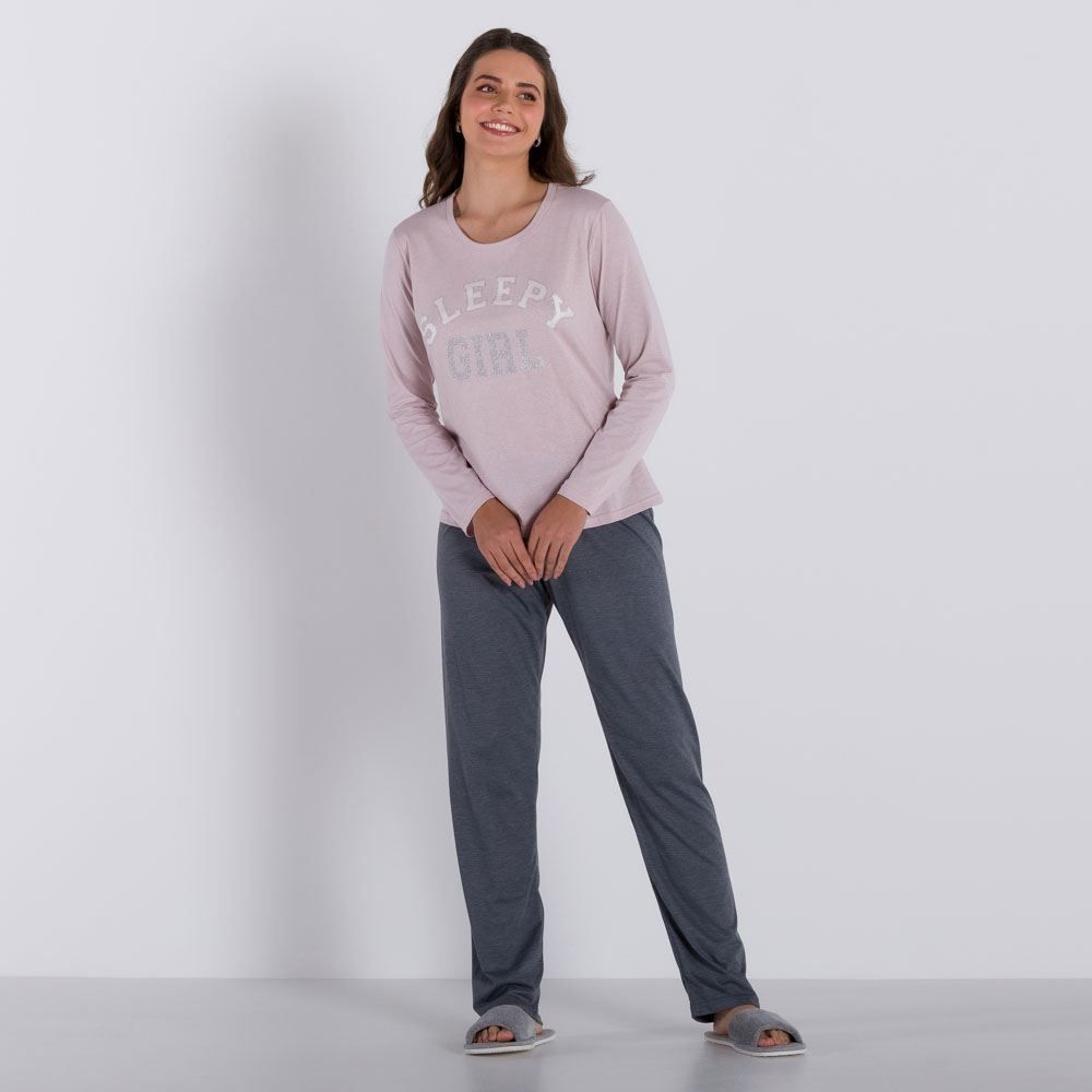 Pijama Manga Longa College Holla