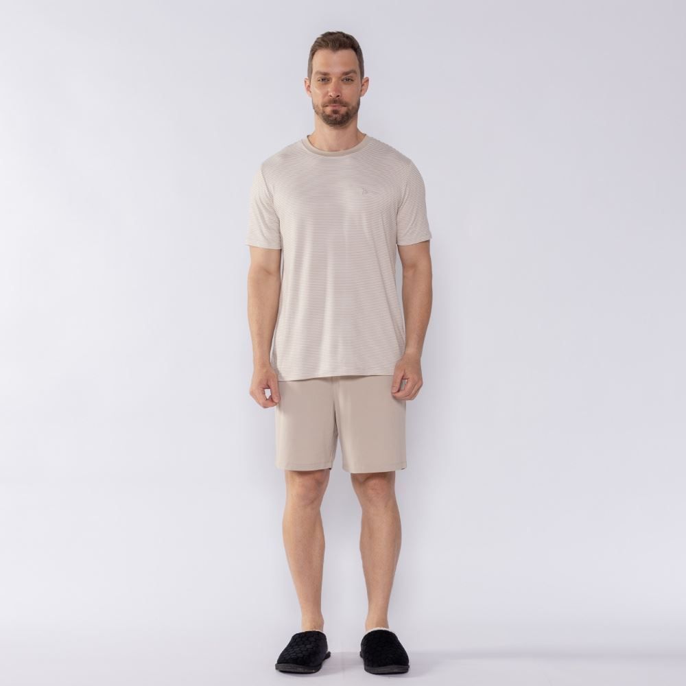 Pijama Masculino Curto Listrado Marc Alain