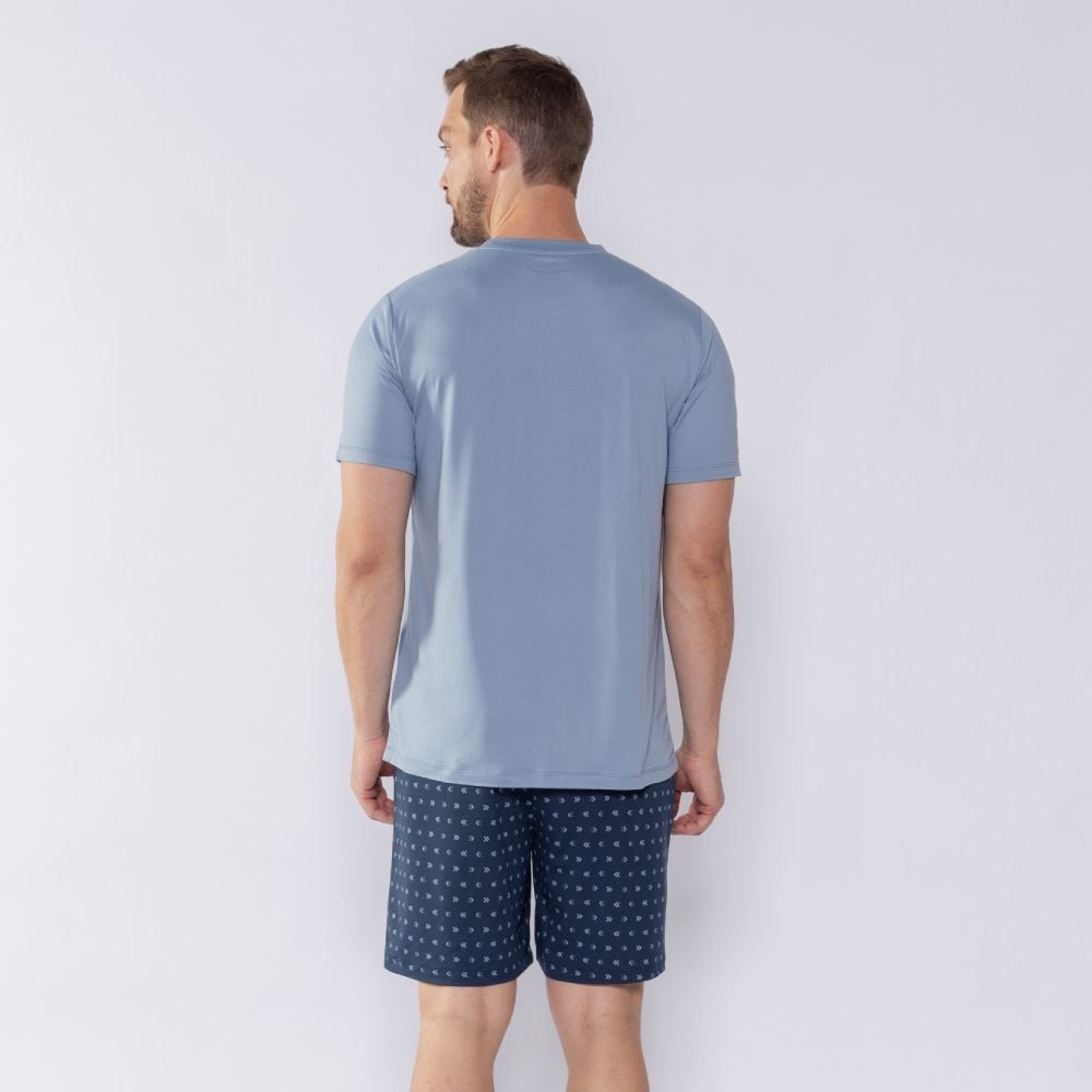 Pijama Masculino Curto Com Bolso Marc Alain