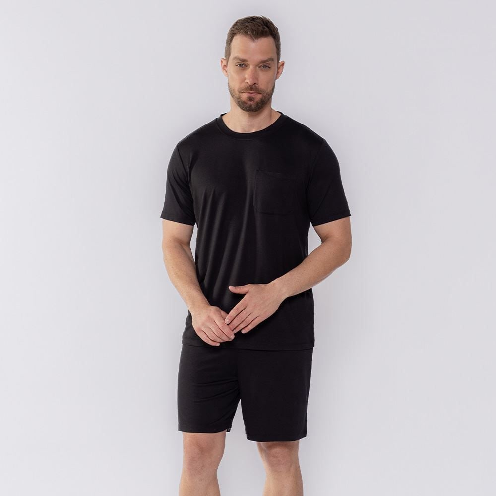 Pijama Masculino Curto Com Bolso Marc Alain