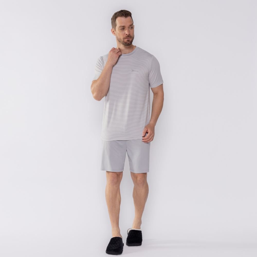Pijama Masculino Curto Listrado Marc Alain