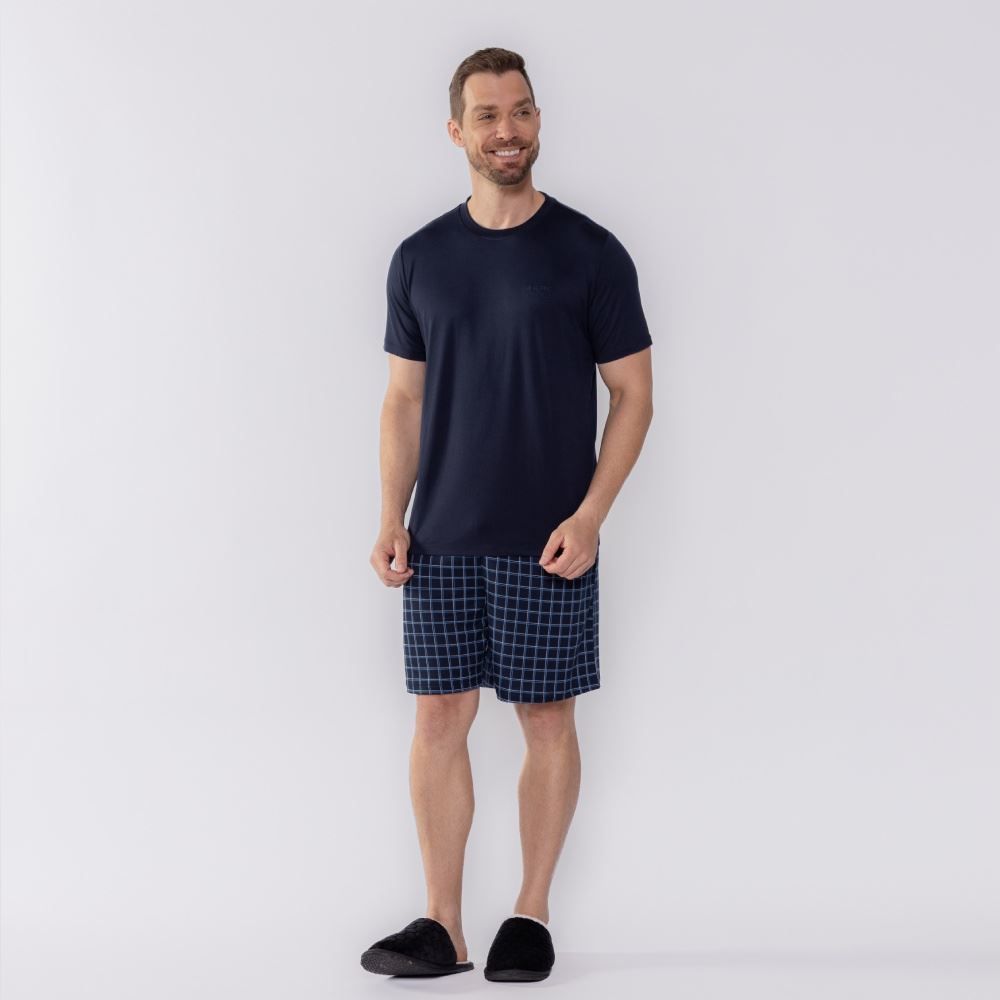 Pijama Masculino Curto Xadrez Marc Alain