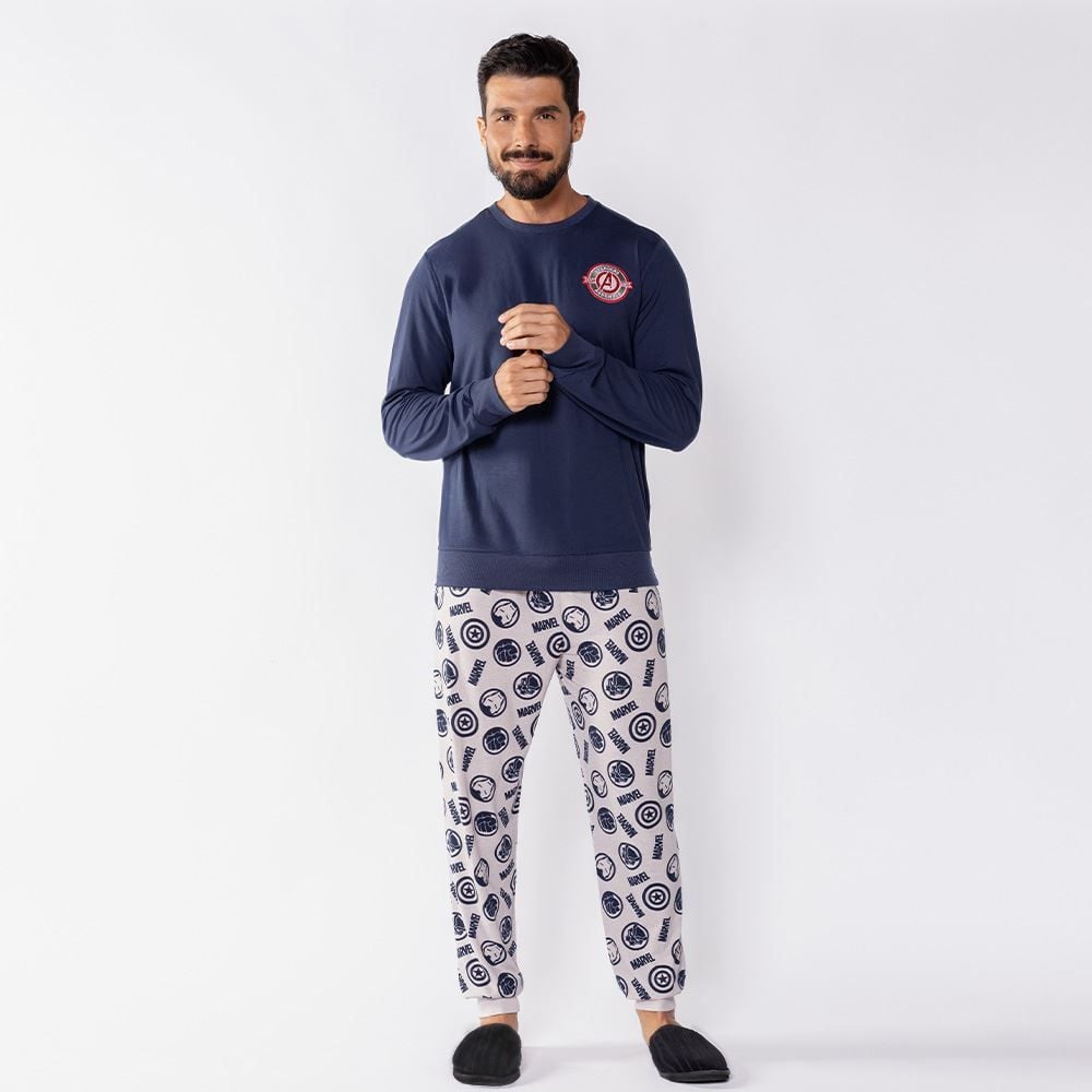 Pijama Masculino Longo Peletizado Marvel