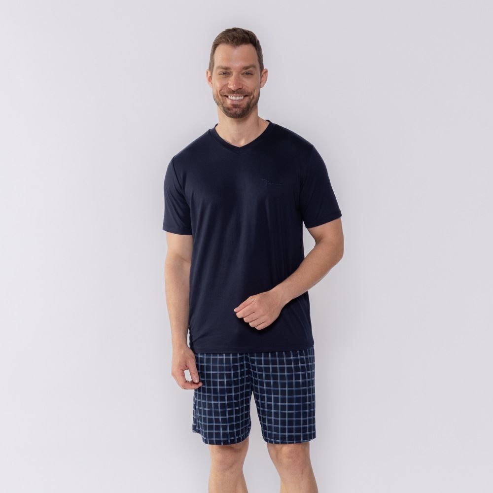 Pijama Masculino Curto Xadrez Marc Alain