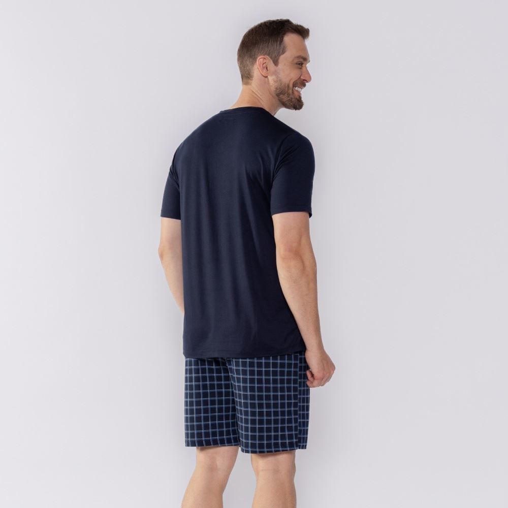 Pijama Masculino Curto Xadrez Marc Alain