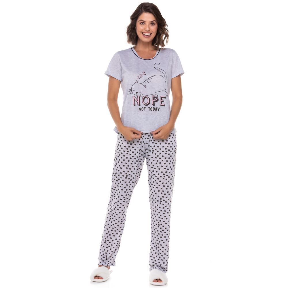 Pijama Meia Estação Cats Nope Holla