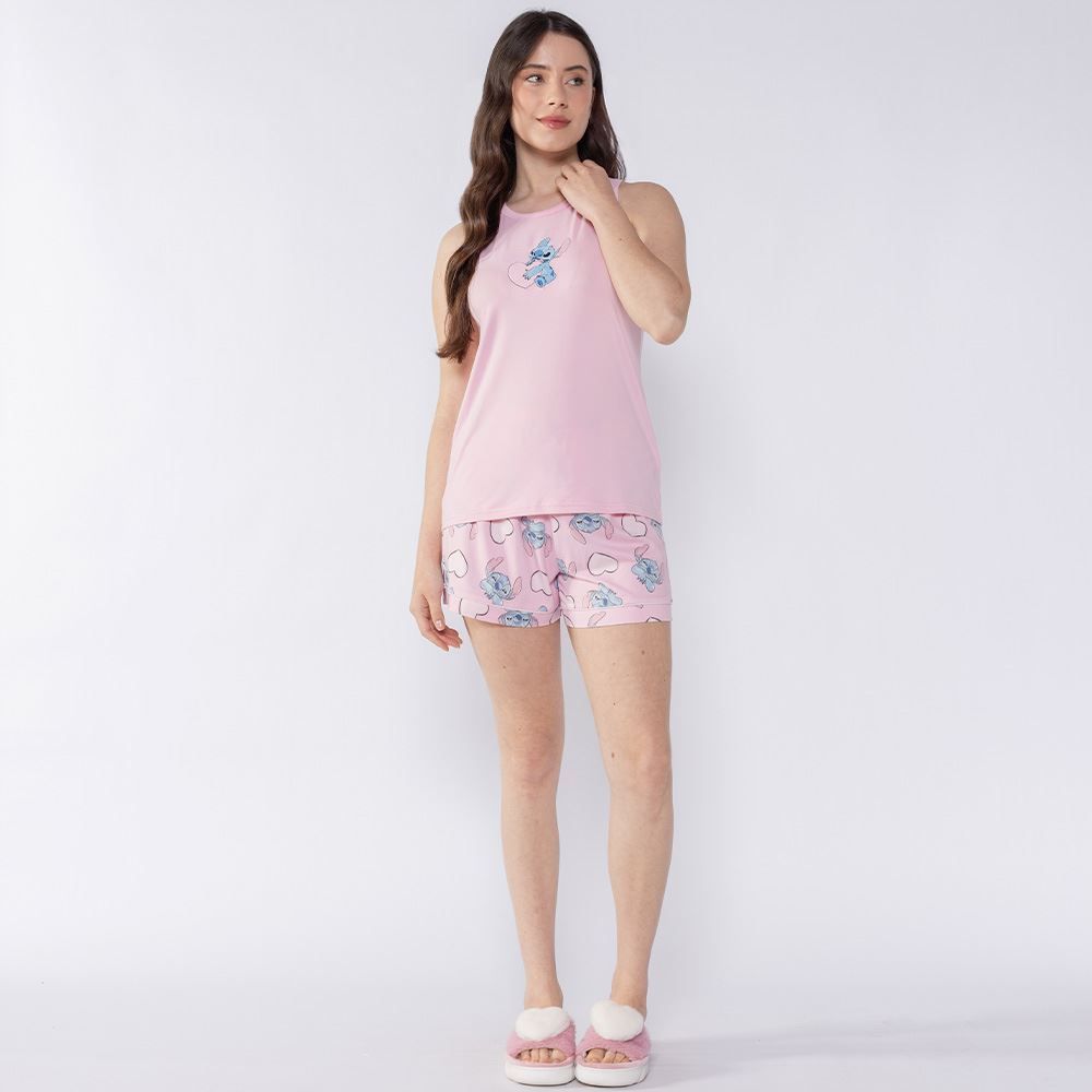 Pijama Stitch Feminino Regata Disney