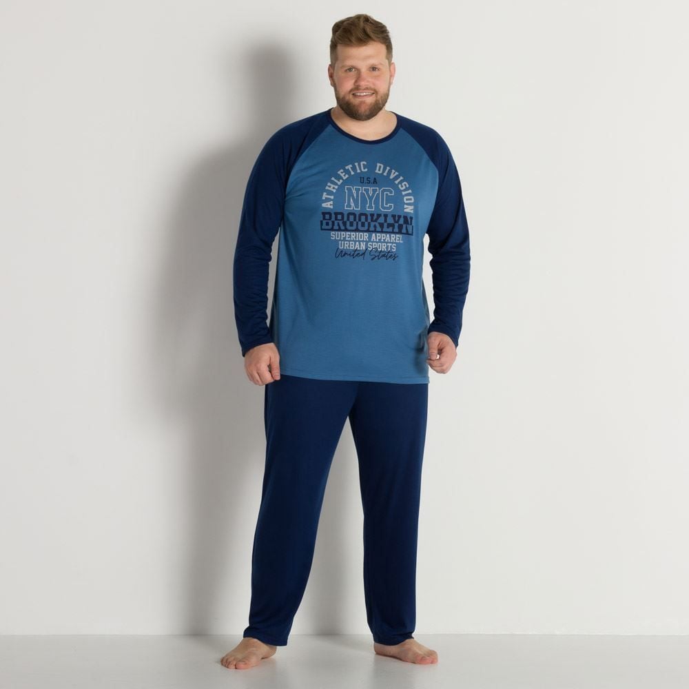 Pijama Varsity Manga Longa Marc Alain Plus