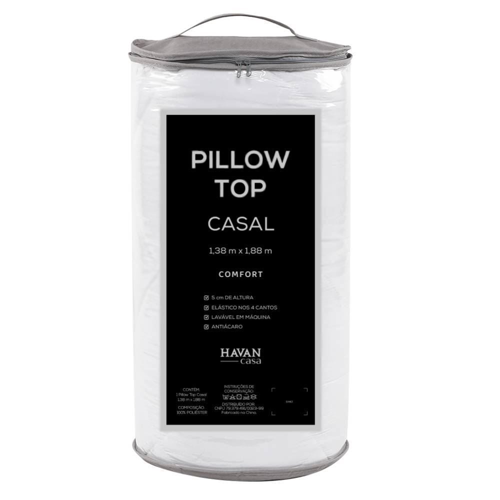 Pillow Top Casal 1,38M X 1,88M Comfort Havan Casa - Branco