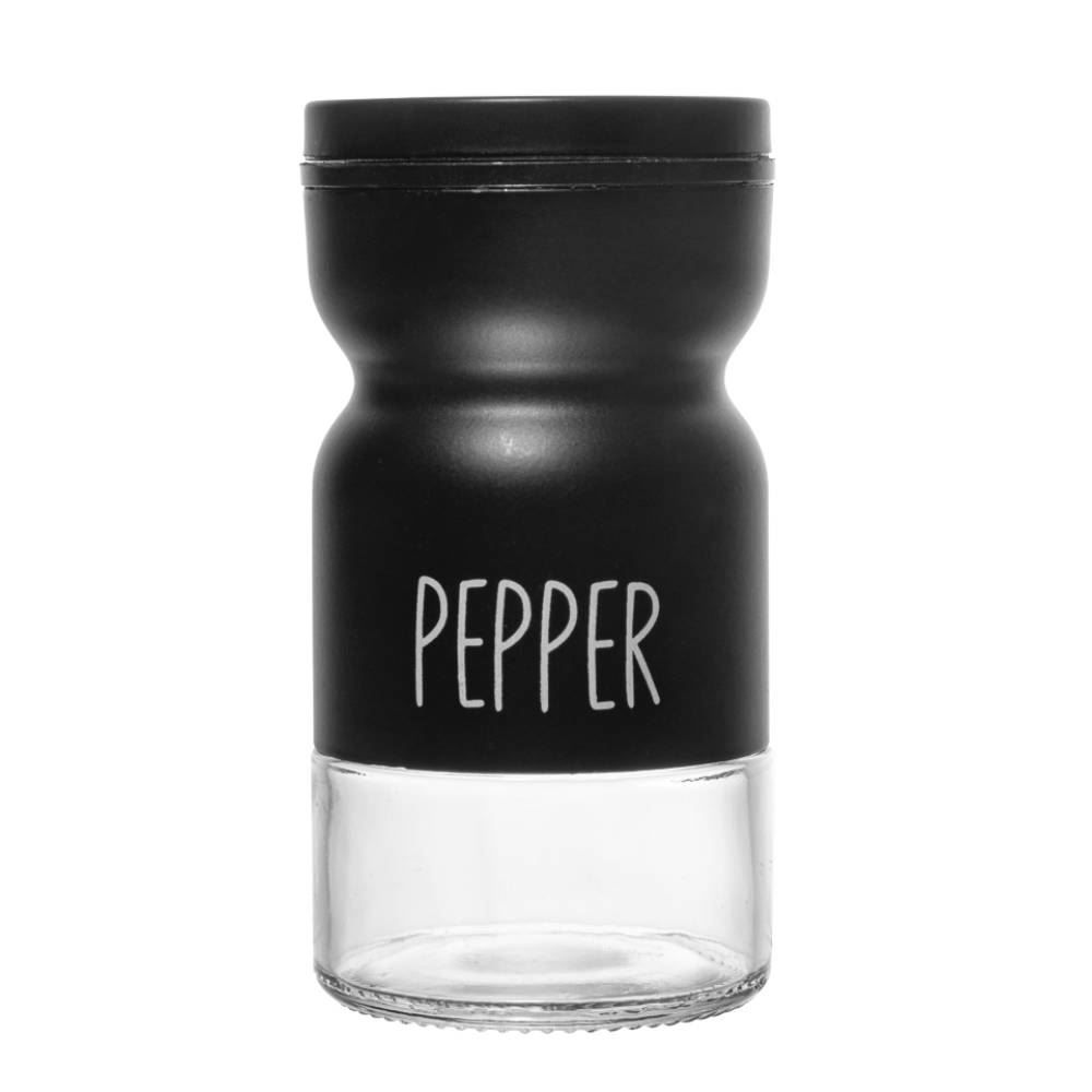 Pimenteiro De Vidro Com Tampa 120Ml Lyor - Preto