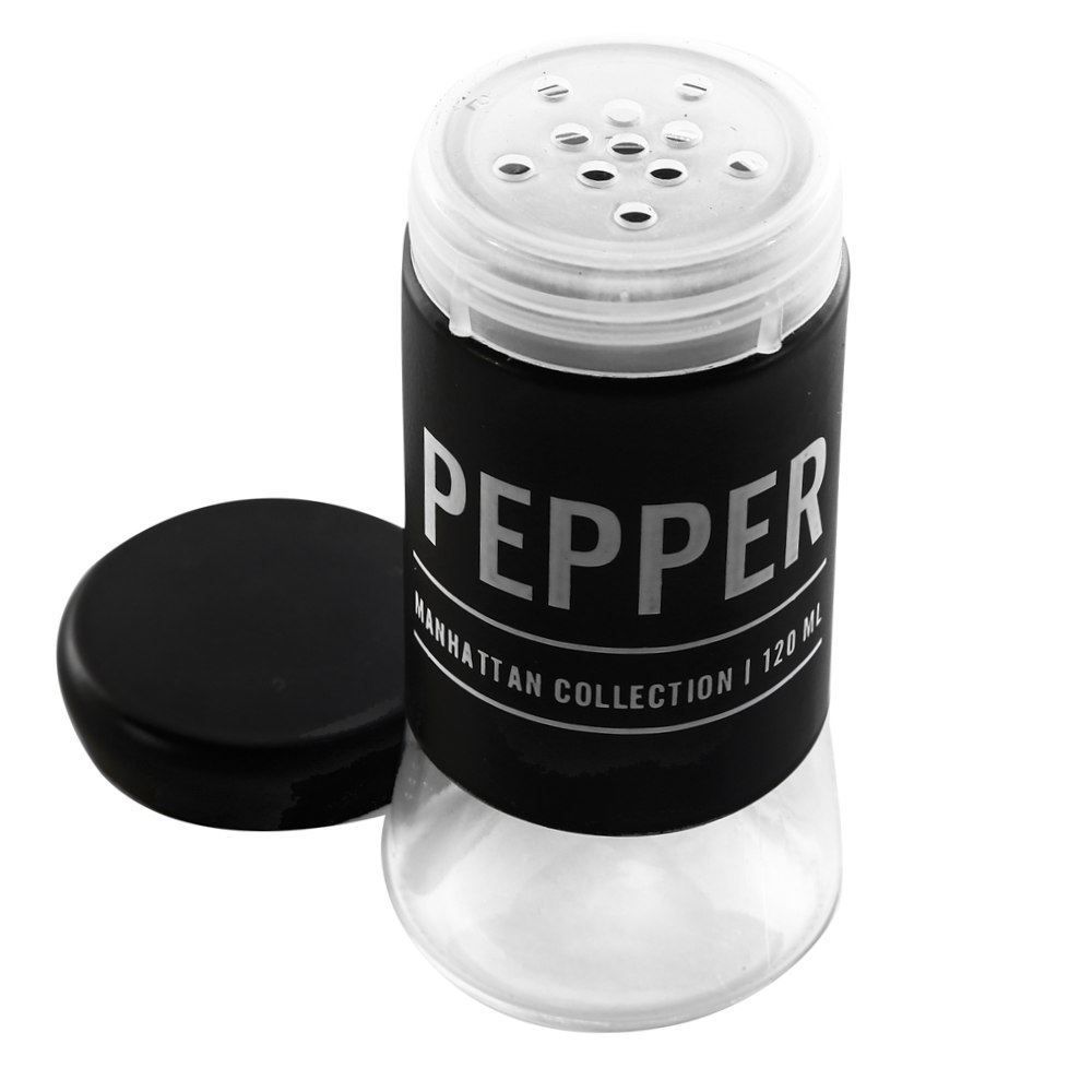 Pimenteiro De Vidro Manhattan Hauskraft 120 Ml - Preto