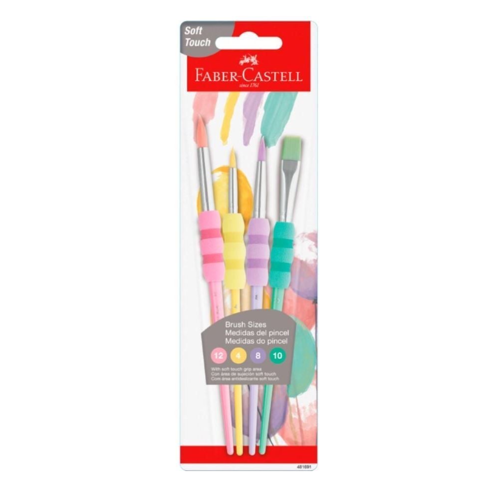 Pincel Soft Touch Faber-Castell - 4 Unidades