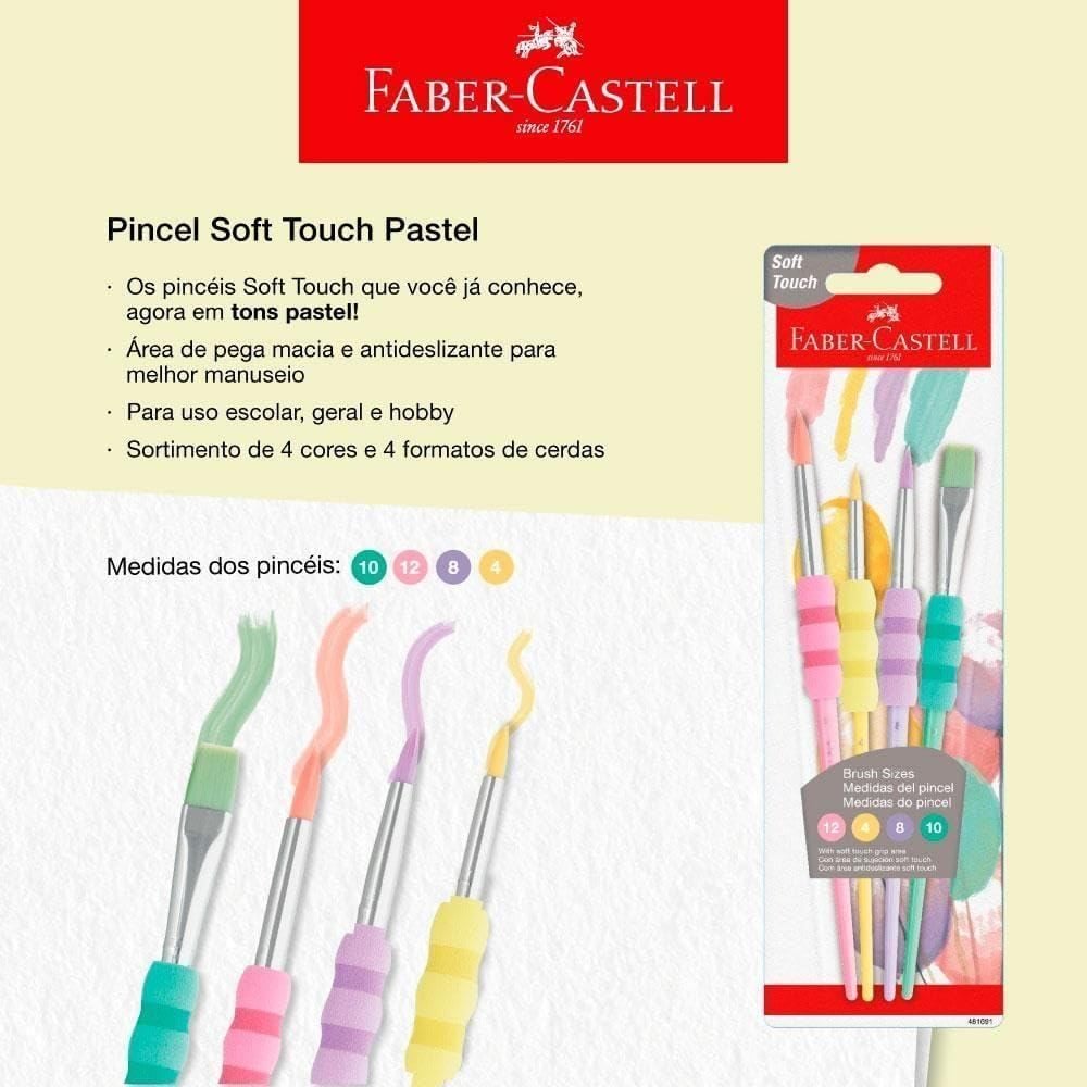Pincel Soft Touch Faber-Castell - 4 Unidades