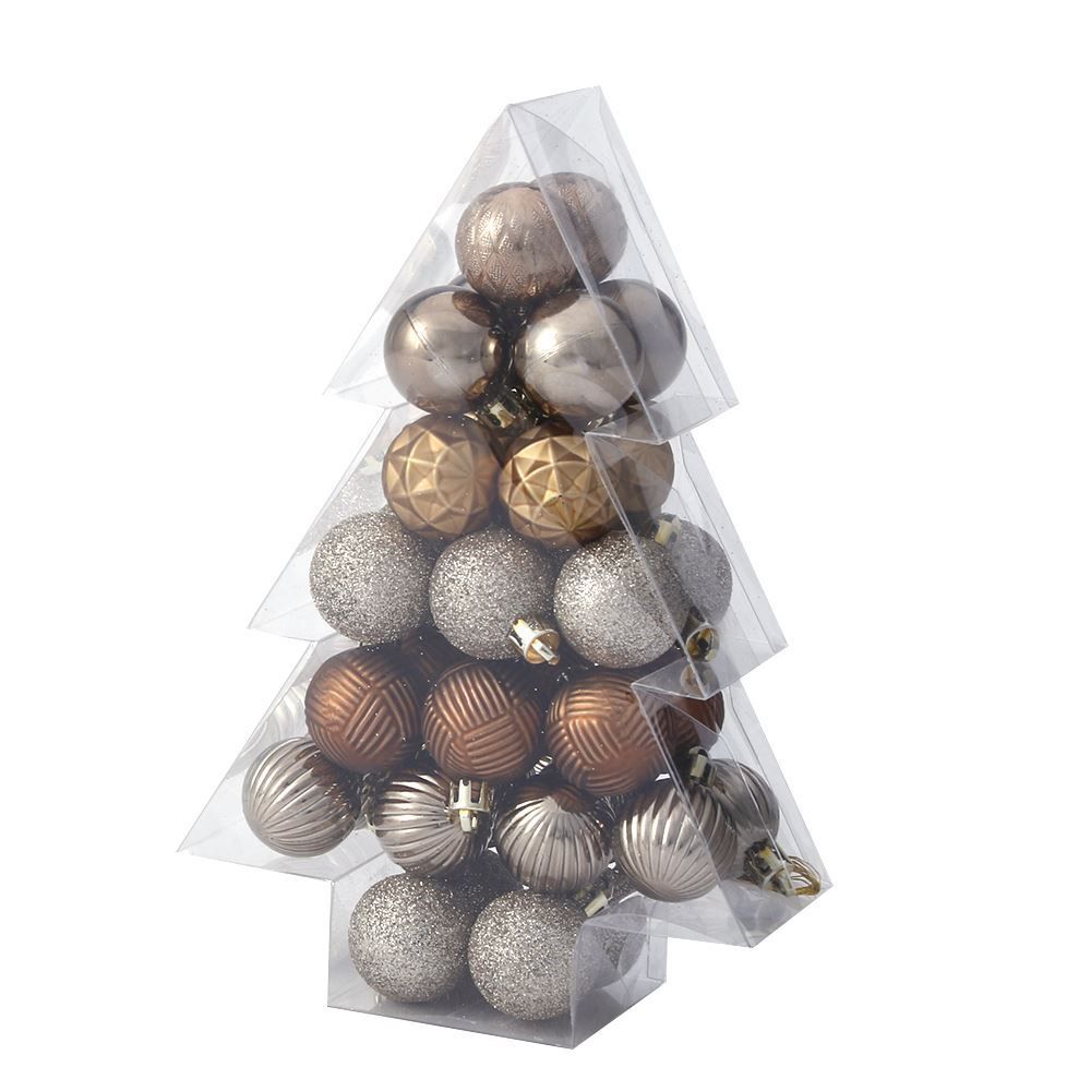 Pinheiro Mix De Bolas Natalinas 3Cm Champanhe Tuut - 34 Unidades