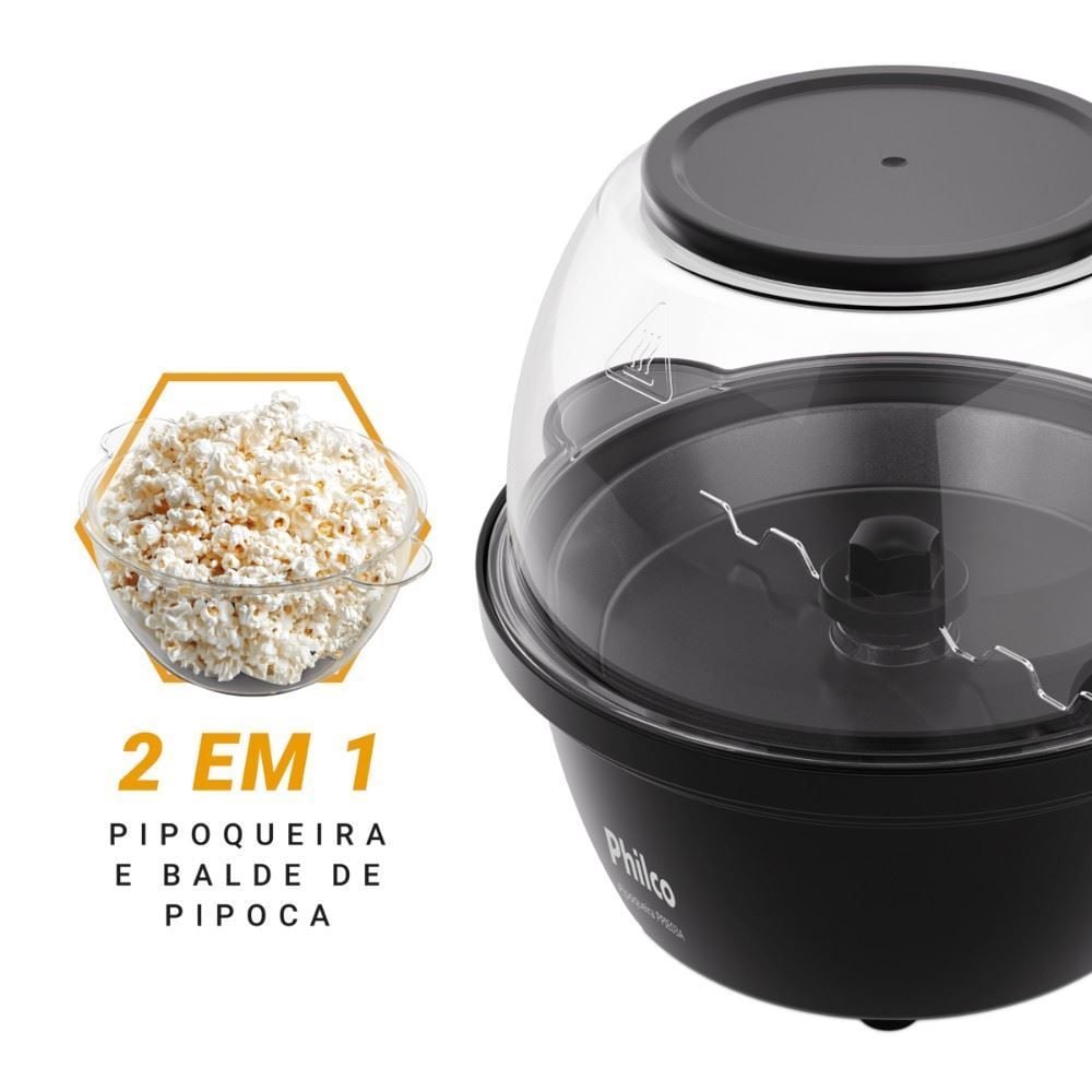 Pipoqueira Elétrica Philco 2 em 1 Antiaderente 65g PPIE03A