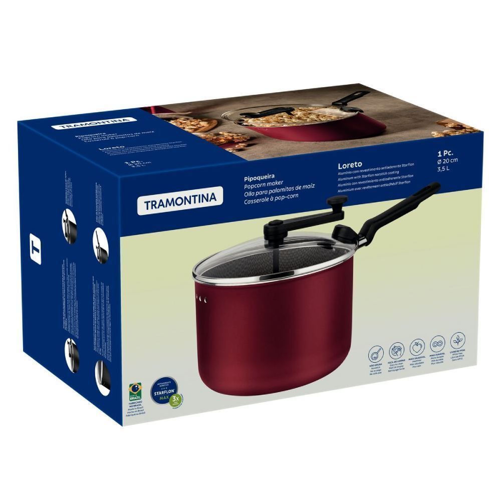 Pipoqueira Loreto Tramontina 3,5 Litros - Vermelho