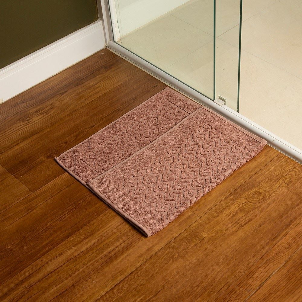 Tapete Piso Atoalhado para Banheiro 45X68 cm Spazio Havan - Malva Doce