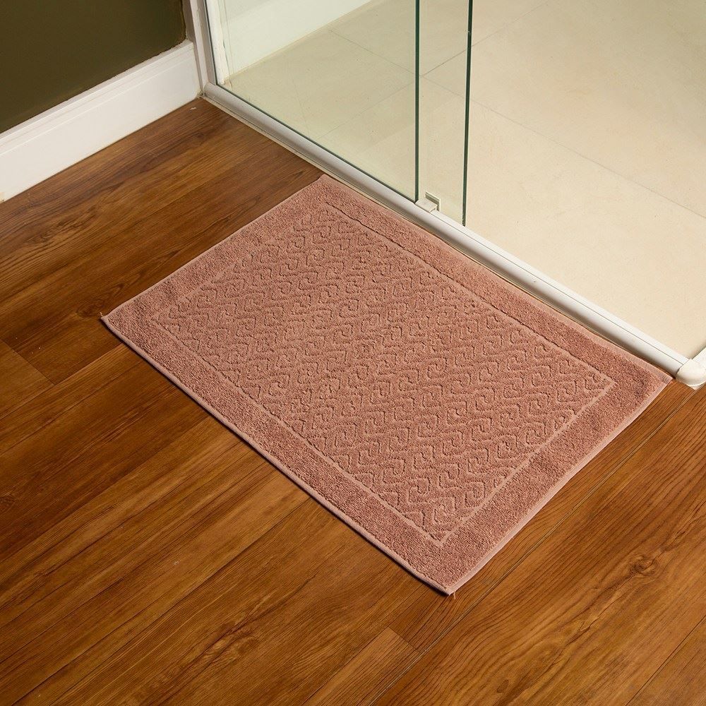 Tapete Piso Atoalhado para Banheiro 45X68 cm Spazio Havan - Malva Doce