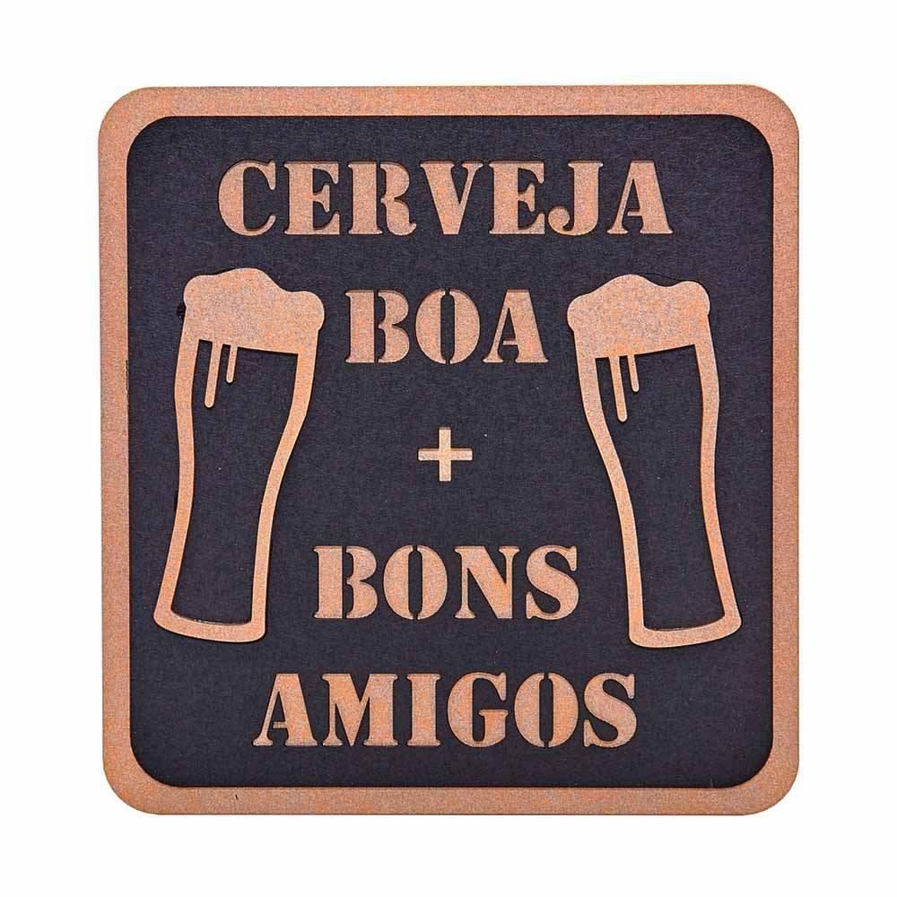 Placa Decorativa Cerveja Boa Grife De Boteco Forgerini - Preto