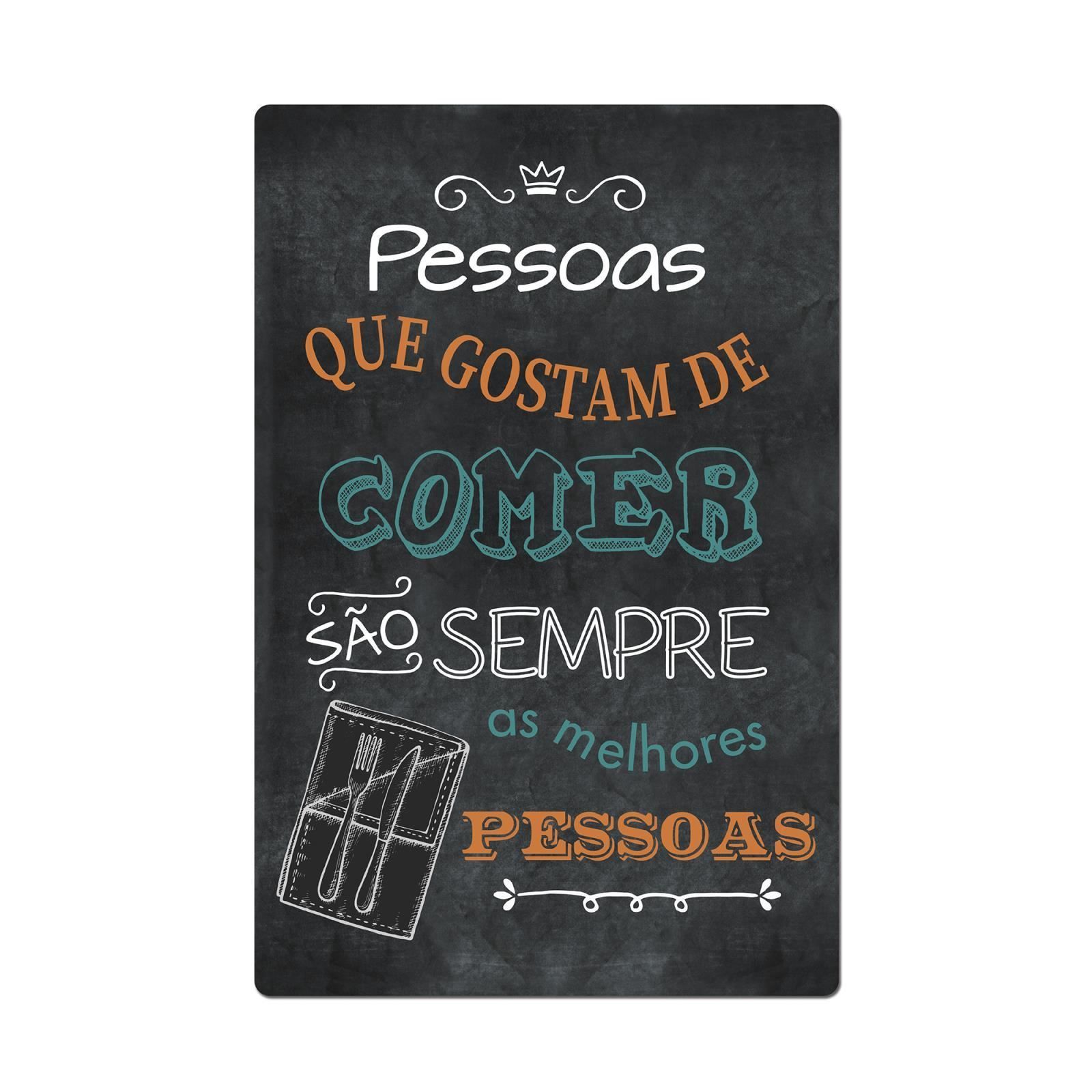 Placa Decorativa Havan Casa 29,5Cm - Pessoas Que Gostam de Comer