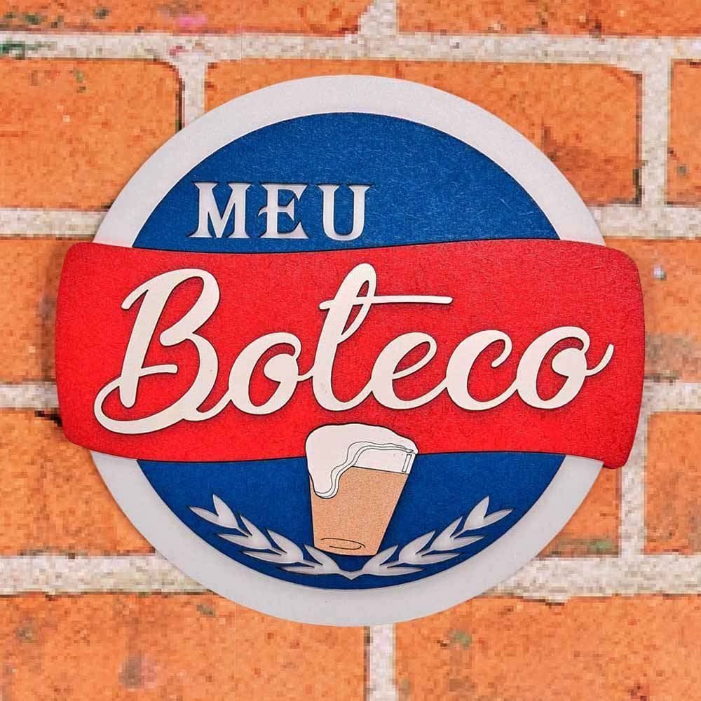 Placa Decorativa Meu Boteco Grife De Boteco Forgerini - Vermelho