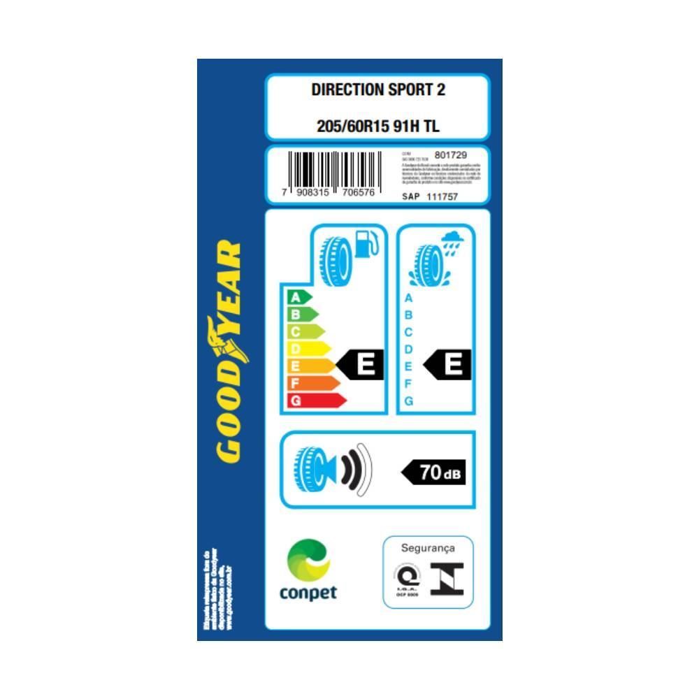 Pneu Goodyear Direction Sport 2 205/60 R15 91H - Preto