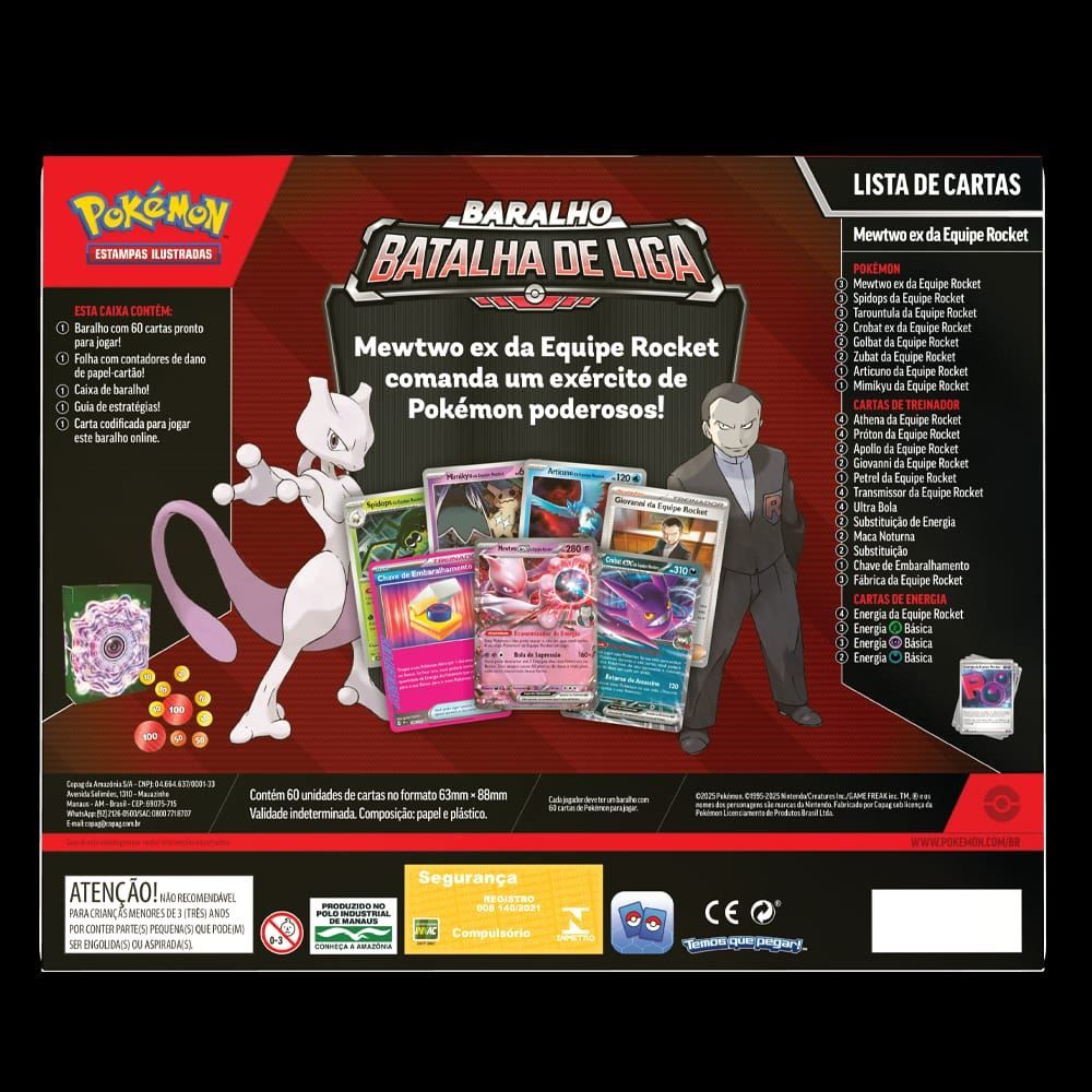 Pokémon - Deck Batalha de Liga Mewtwo Ex - Copag