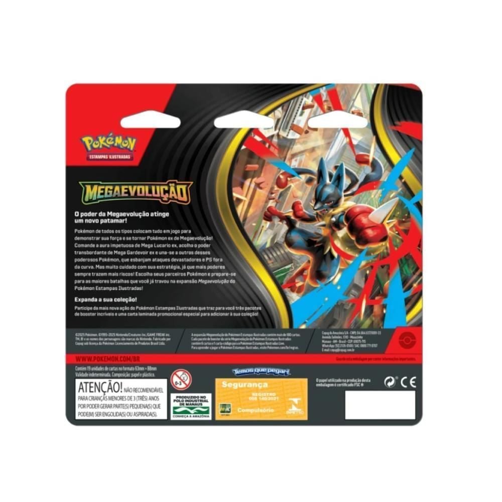 Pokémon Mega Evolução Blister Triplo Copag - Sortido